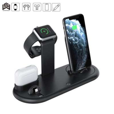 Top sellers 2020 for amazon mobile charger station 3-1 wireless charger  with lamp new technology products charger holder